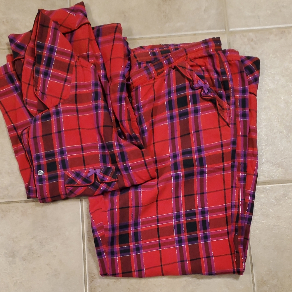 Victoria's Secret Red and Black And Purple Pajama Set